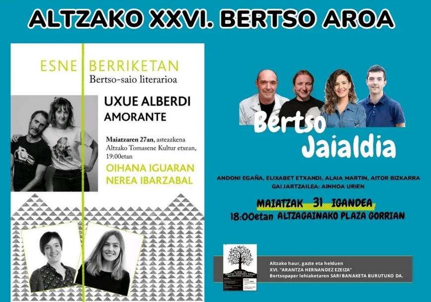 20 bertso ekitalditik gora maiatza amaitzeko