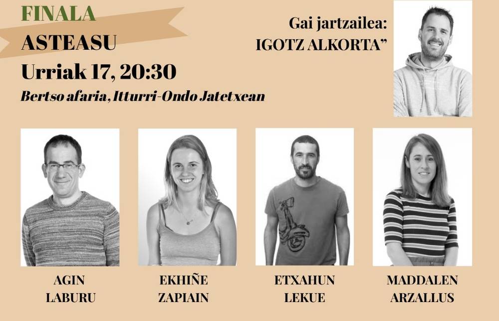 Etxahun Lekue, Ekhiñe Zapiain, Agin Laburu eta Maddalen Arzallus Pello Errotako finalean ostiralean