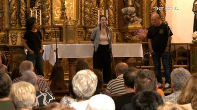 Maialen Lujanbio, Oihana Iguaran eta Andoni Egaña. Monja berria, zuzendaria eta apaiza.